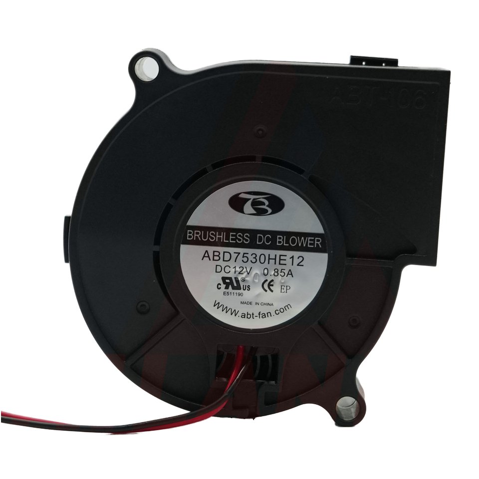 Huge Air Flow OEM & ODM Supported Industrial Cooling Turbine Fan 75x75x30mm DC 12V Plastic Blower Fan